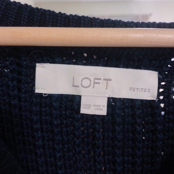 Navy Loft Open Knit Sweater - Picture 2 of 2